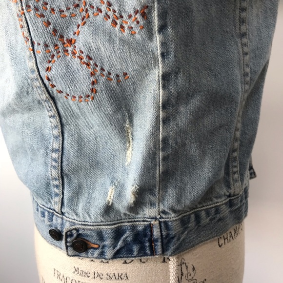 Lady Enyce Jackets & Coats Lady Enyce Embroidered Flame Denim